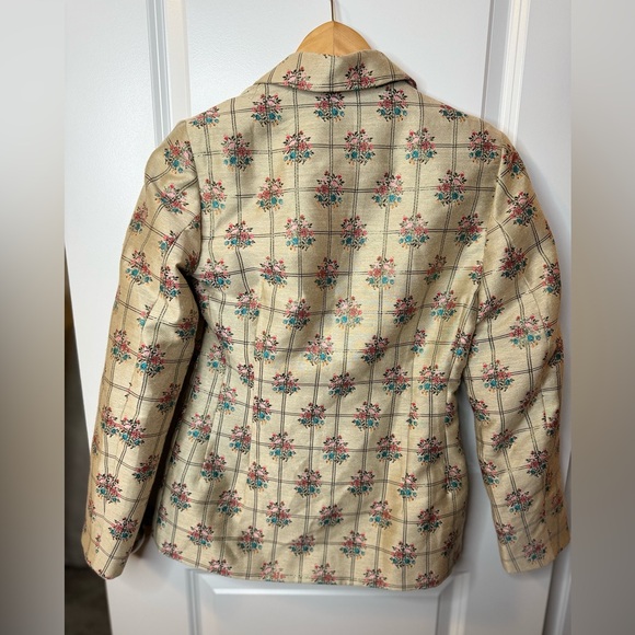 Caramel UK Women’s Blazer luxury British fashion suit jacket floral metallic - Picture 6 of 6